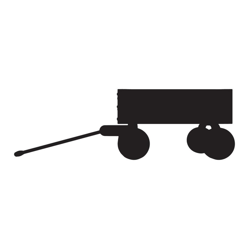 Garden Cart Wagon Silhouette Art Illustration vector