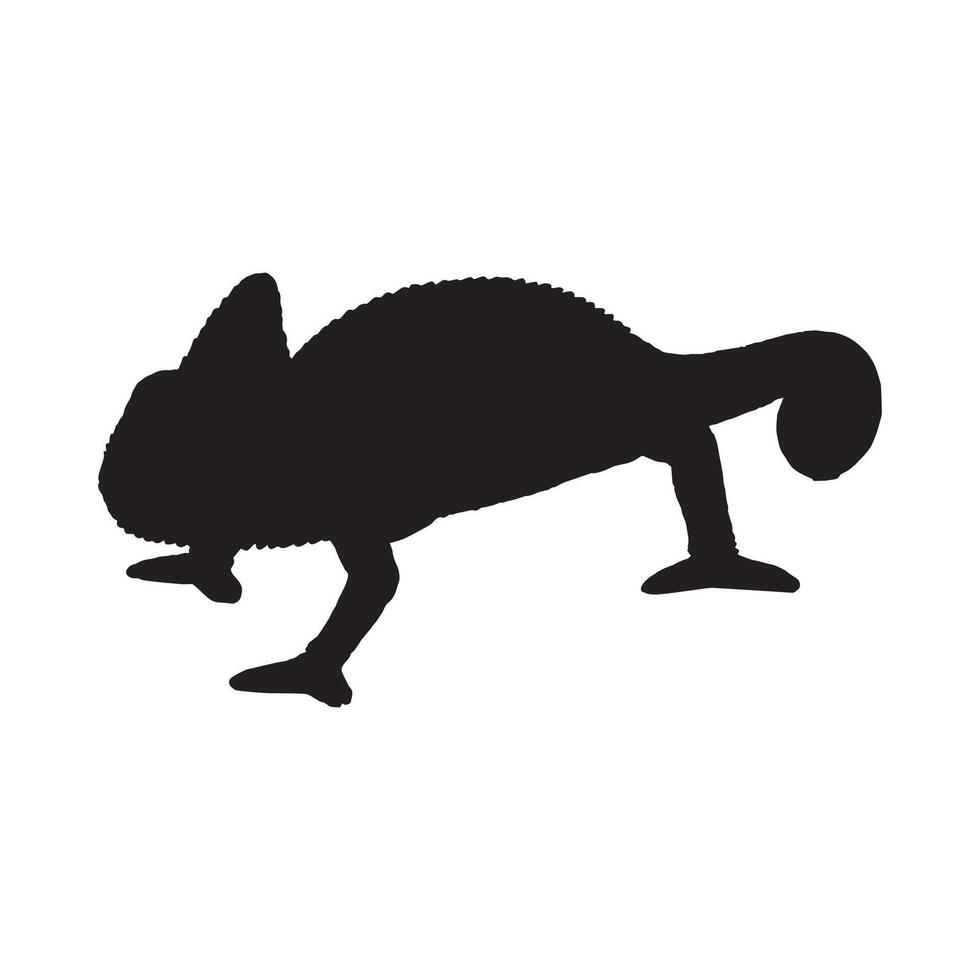 Chameleon Silhouette Illustration Art vector