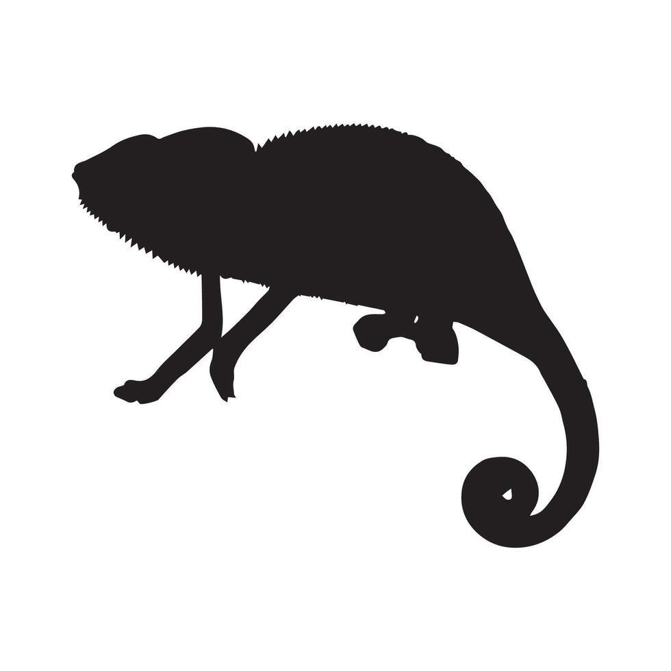 Chameleon Silhouette Illustration Animal Art vector