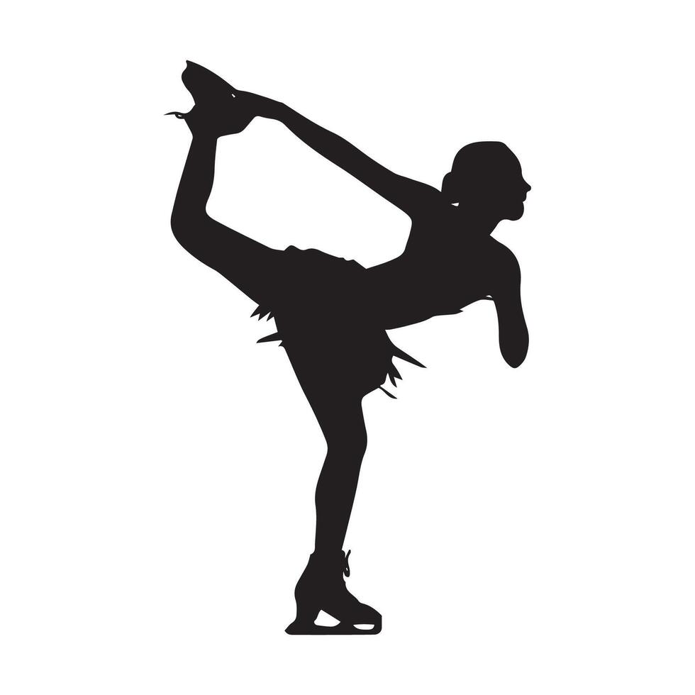 Women's Ice Skating Figure Skating Silhouette vector