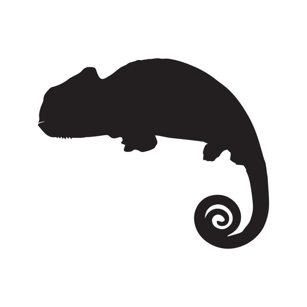 Chameleon Silhouette Animal Illustration vector