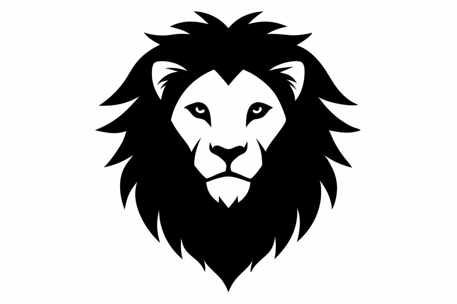 Elegant Lion Head Silhouette Art for Custom Illustrations vector