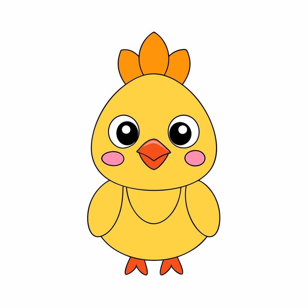an adorable baby chicken illustration. This cute, high-quality artwork is perfect for designs, featuring a charming chick in vibrant detail vector