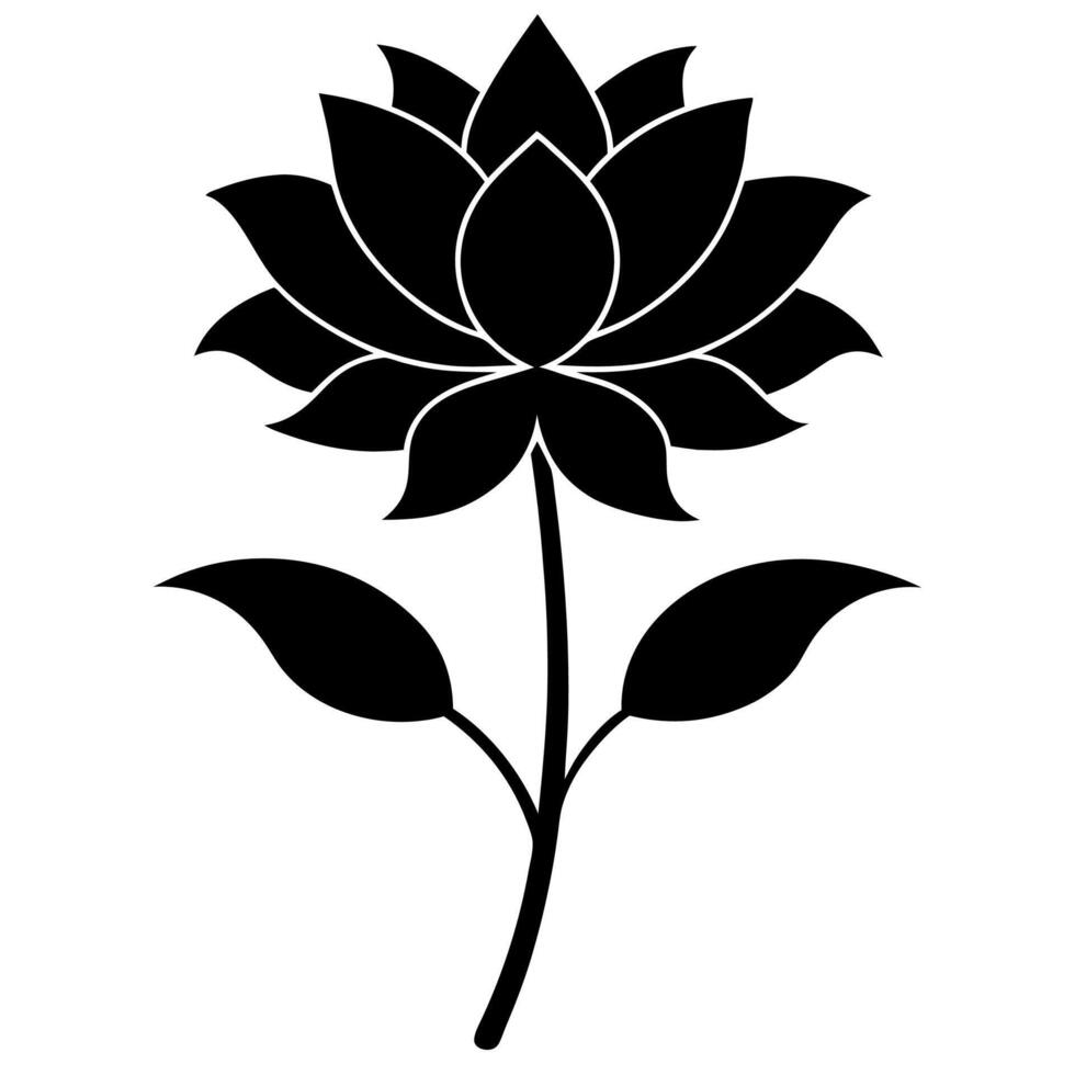 Elegant Floral Art Silhouette Design for Decorative Projects vector