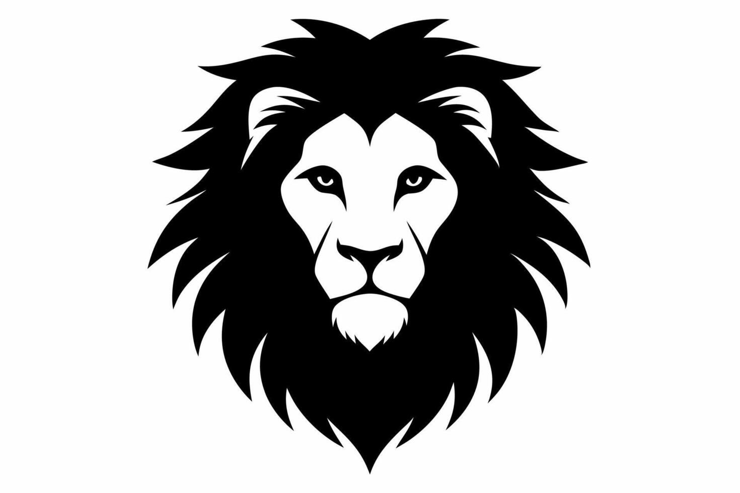 Fierce Lion Head Silhouette Design for Logos and Graphics vector