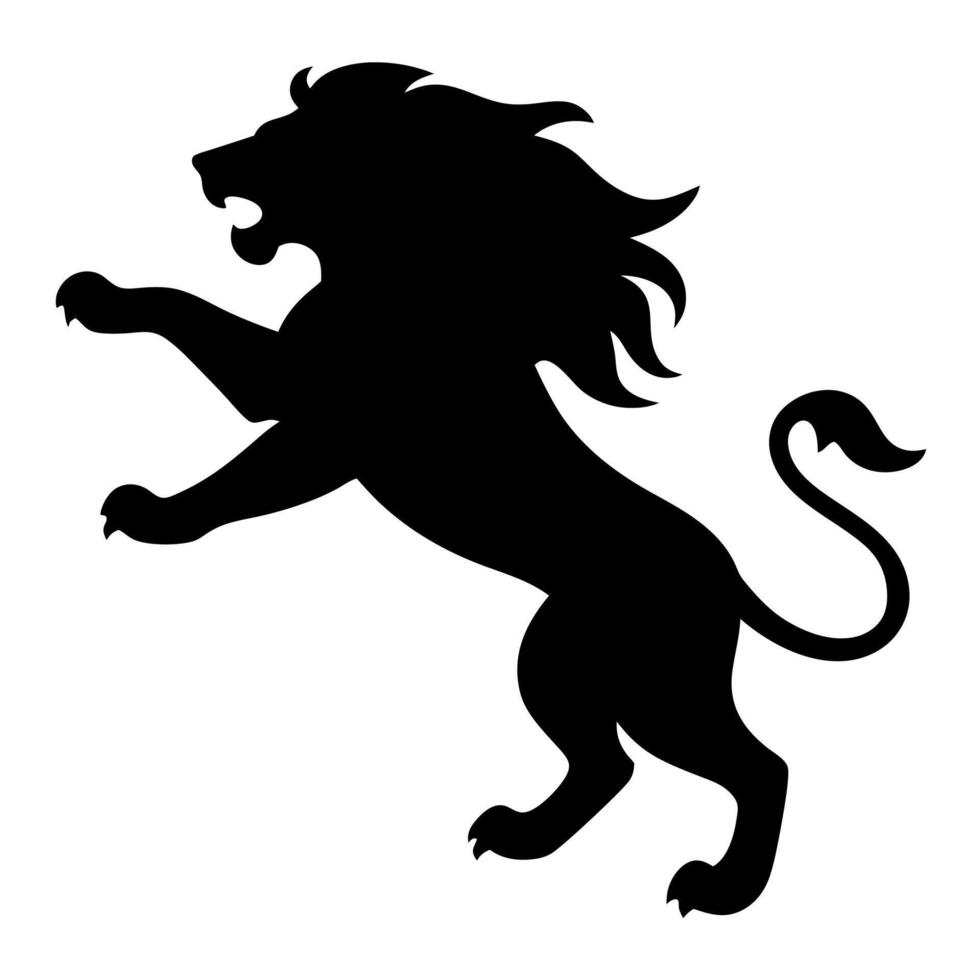 Leaping Lion Silhouette Illustration vector