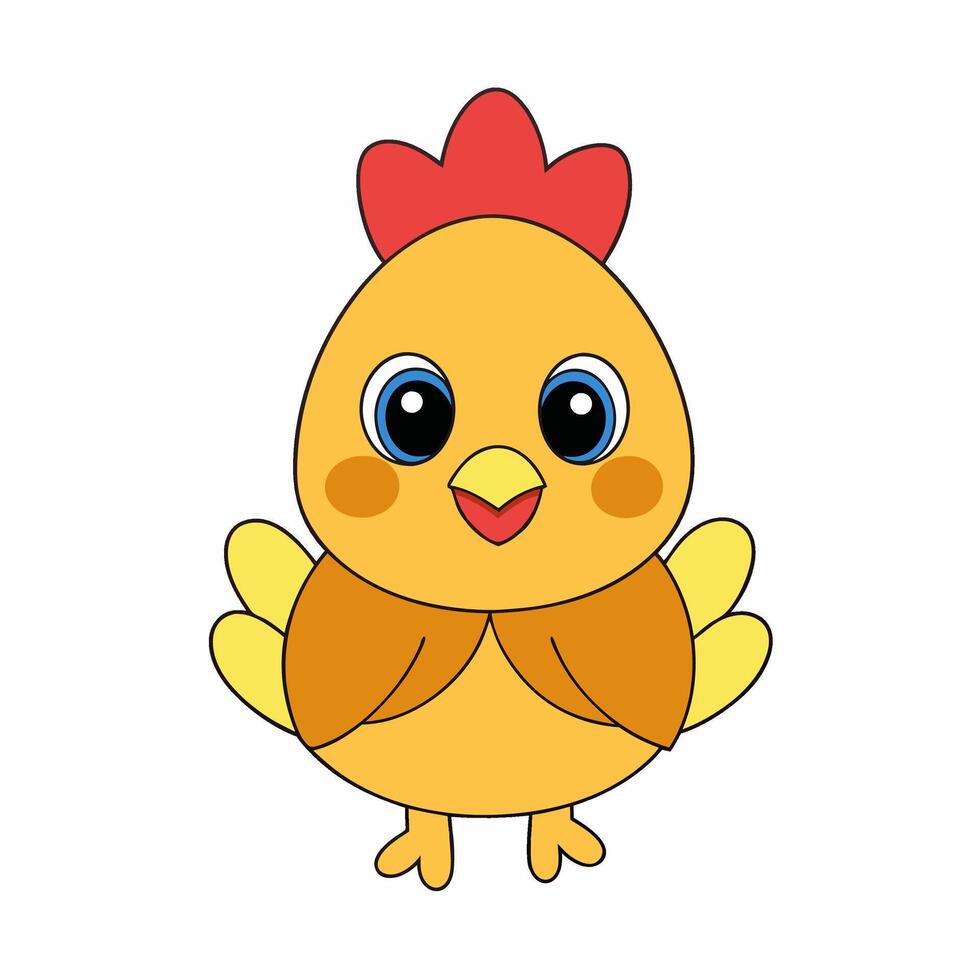 an adorable baby chicken illustration. This cute, high-quality artwork is perfect for designs, featuring a charming chick in vibrant detail. Ideal for any project vector