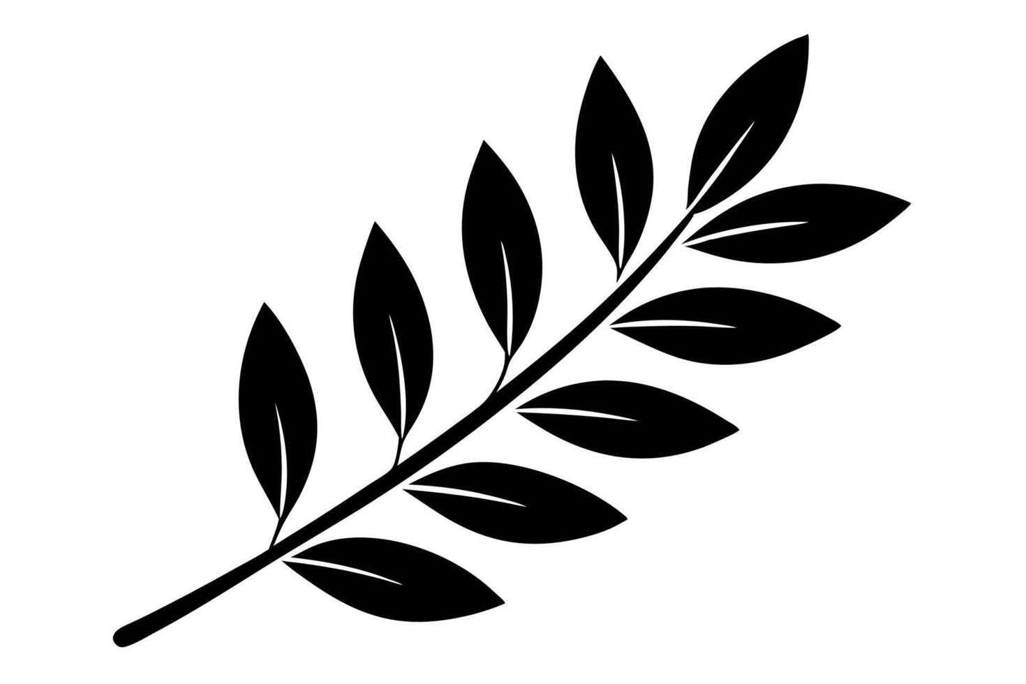 Elegant Olive Leaf Silhouette Art vector