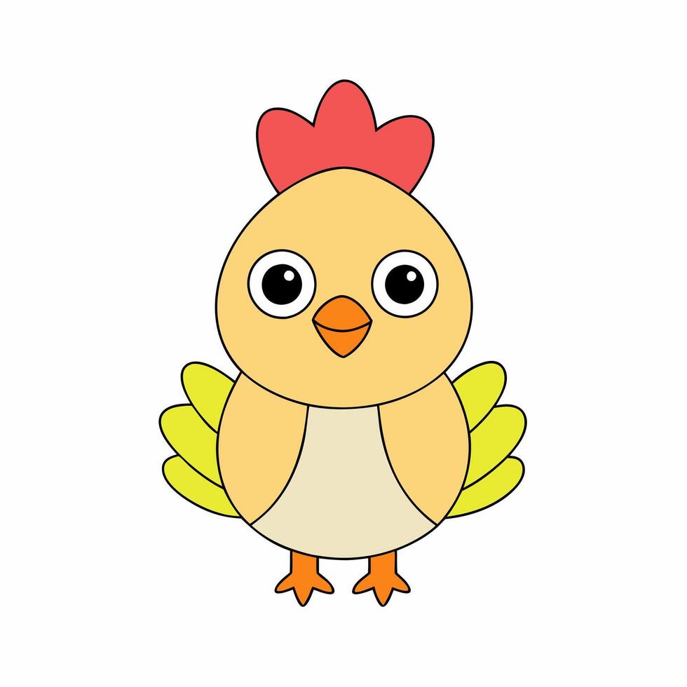 baby chicken illustration. This cute, high-quality artwork is perfect for designs, featuring a charming chick in vibrant Ideal for any project vector