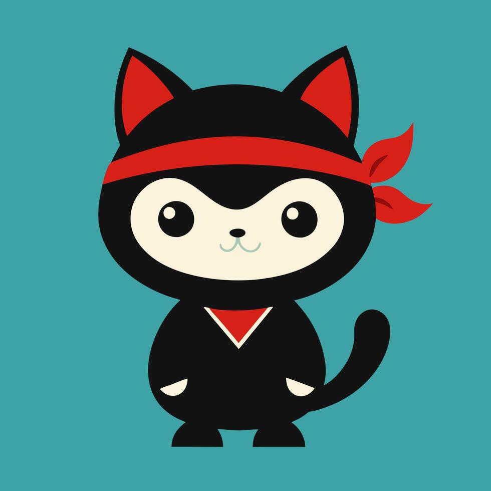 a charming and playful illustration of a cute ninja fighter. Perfect for adding a touch of whimsy and creativity to your designs and projects vector