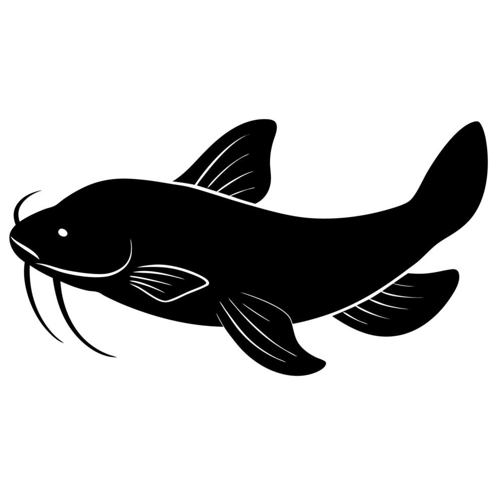 Flathead Catfish Silhouette Illustration 2 vector
