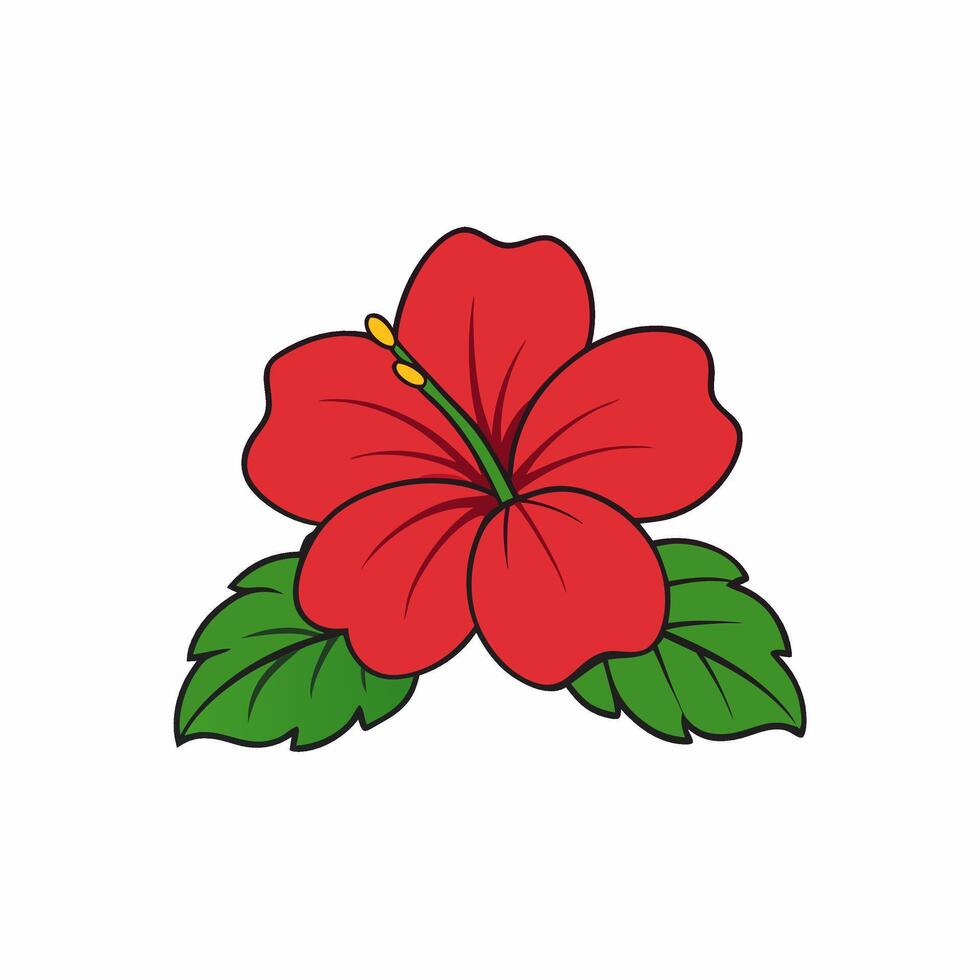Hibiscus Flower Artwork on White Background for Elegant Design vector
