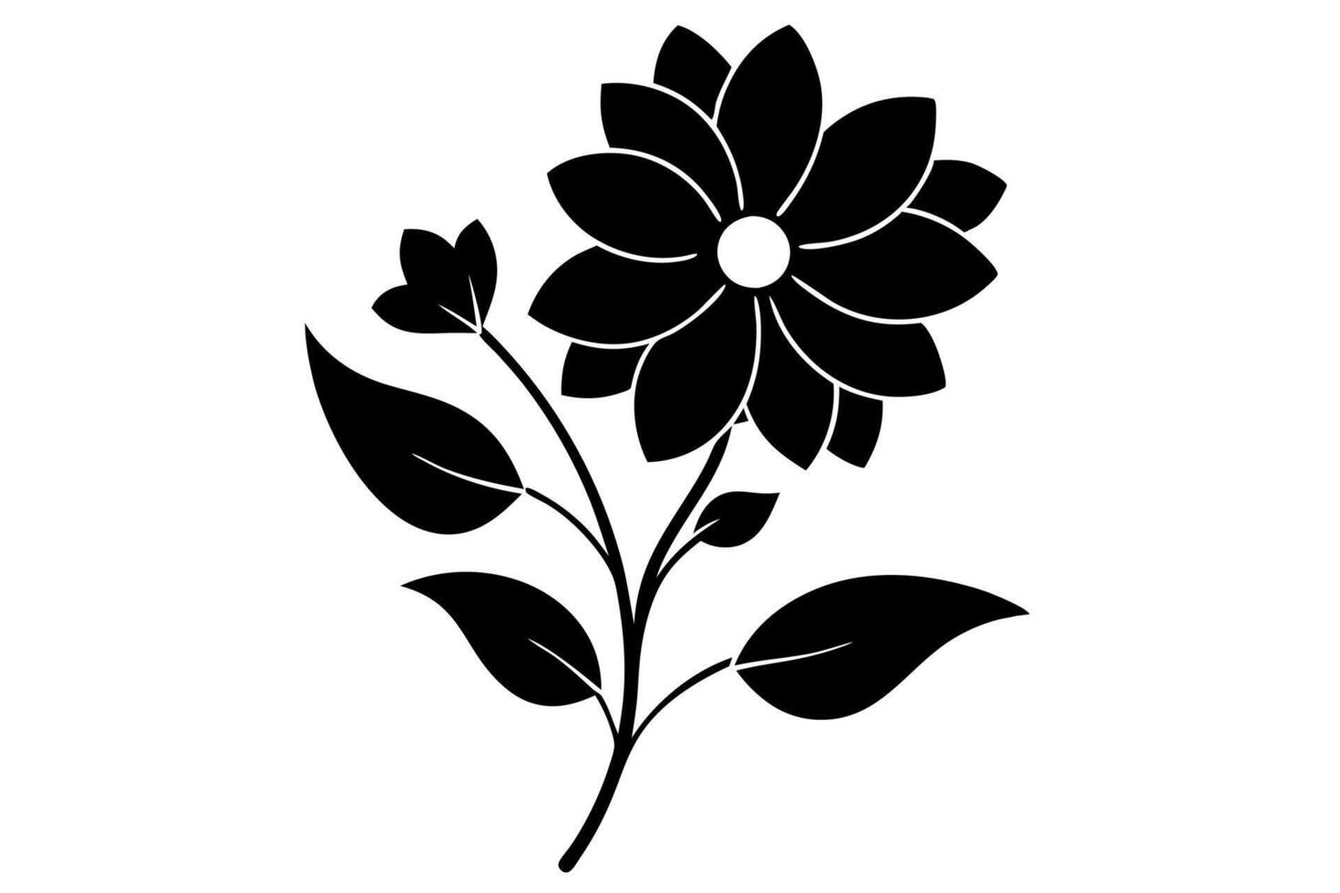 Elegant Floral Silhouette Style vector