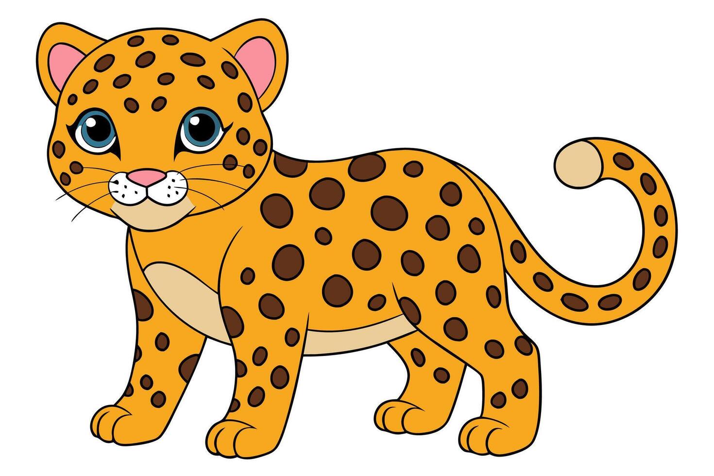 Colorful Leopard Cartoon Illustration vector