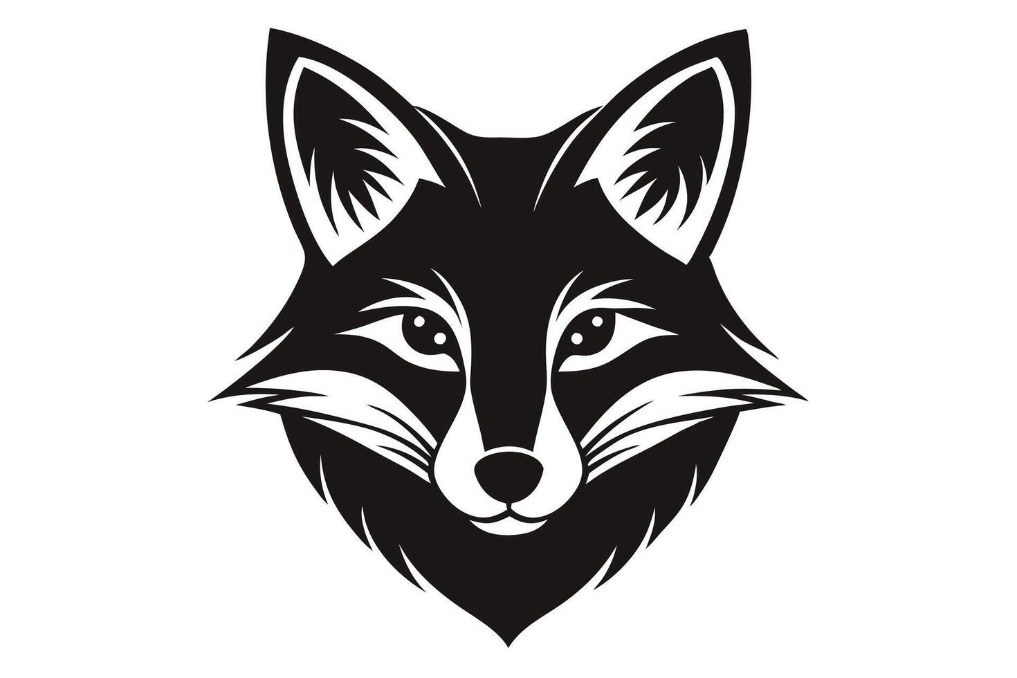 Elegant Fox Head with Stylish Background Illustration vector