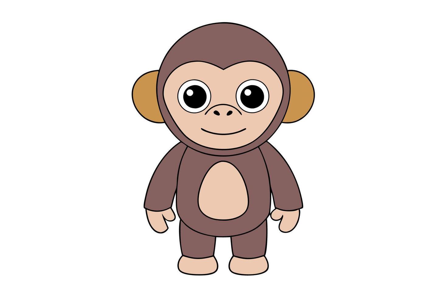Playful Chimpanzee Cartoon Art vector