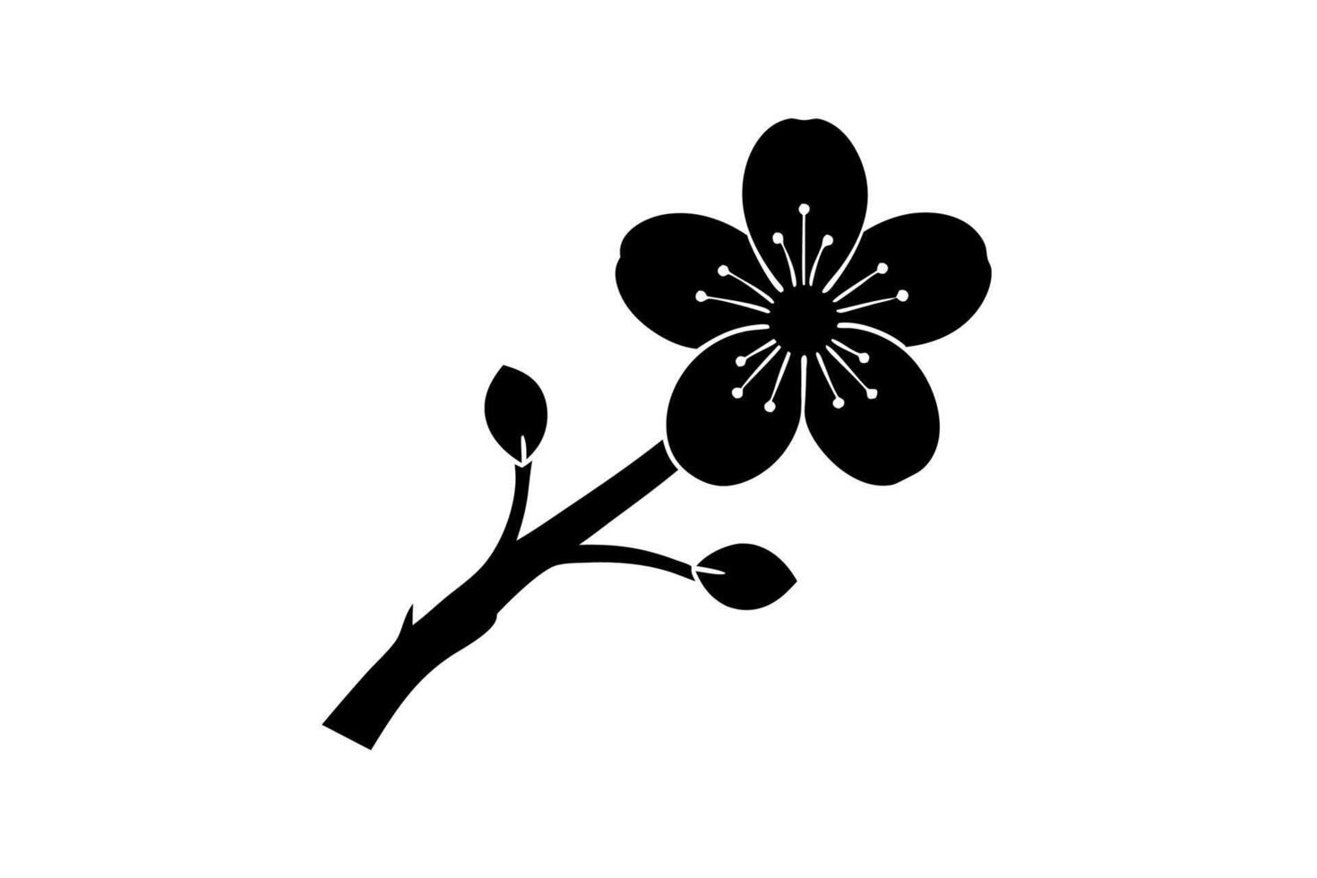 Cherry Blossom Silhouette Illustration silhouette vector
