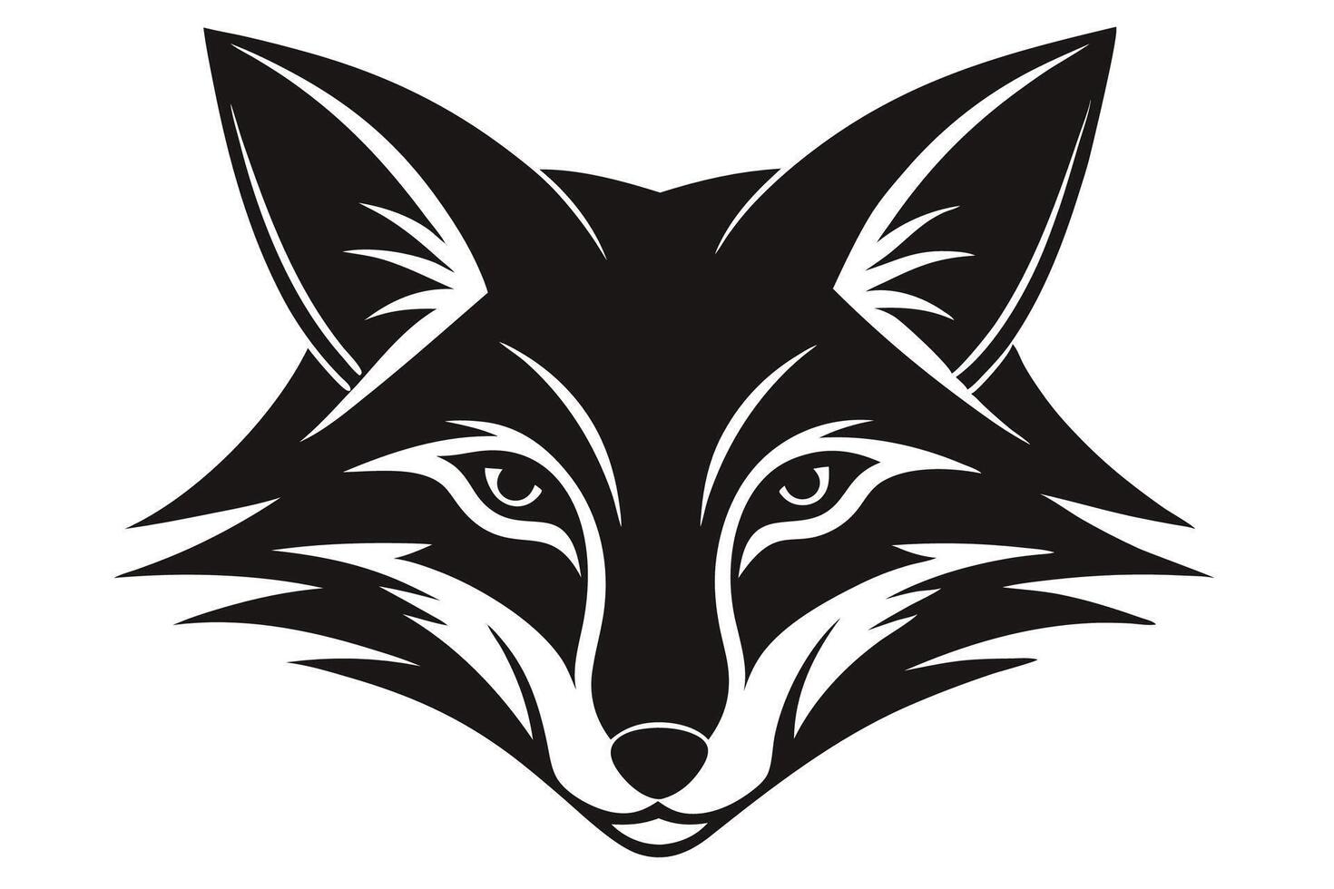 Fox Head Silhouette with Intricate Background Design vector