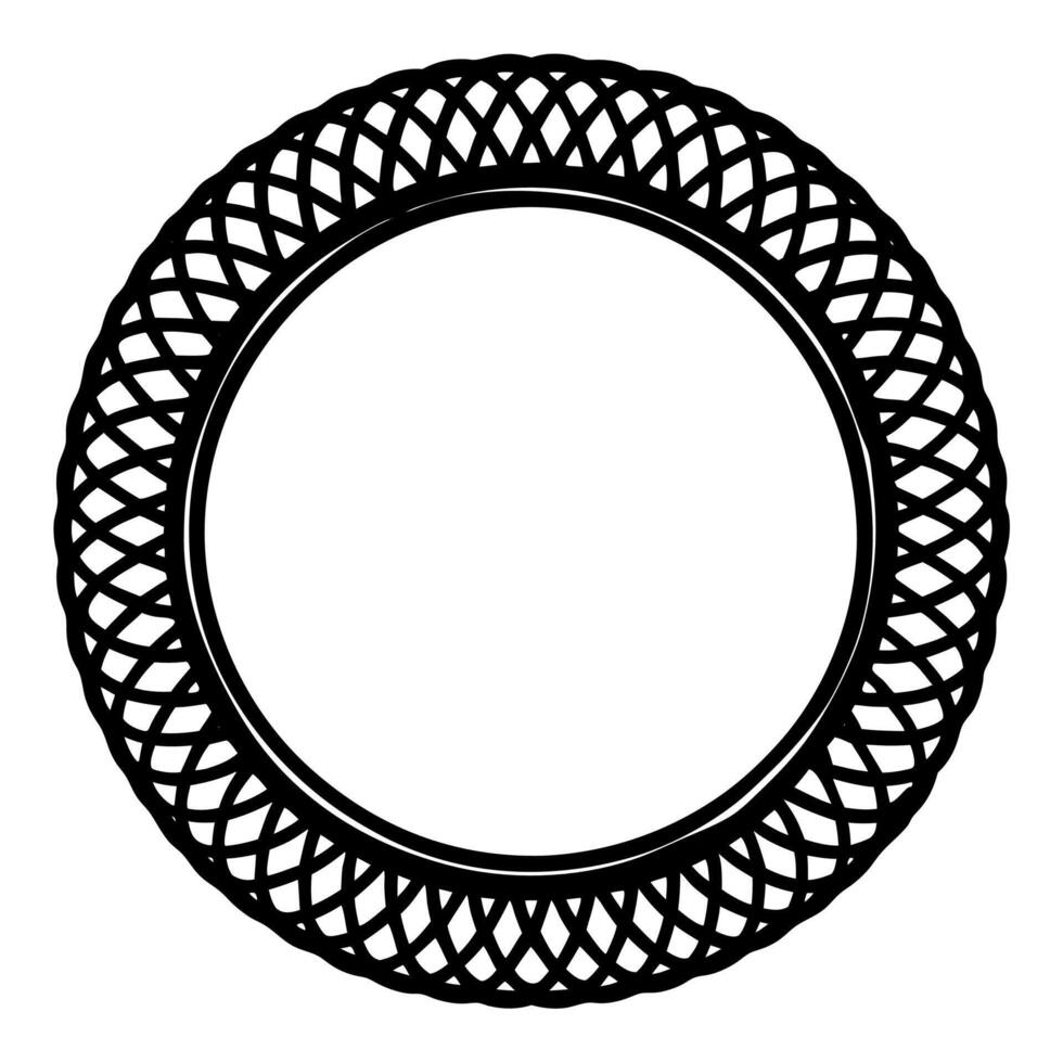 Artistic Rattan Wall Mirror Drawing Design - Hand-Drawn Illustration for Unique Home Decor Accents vector