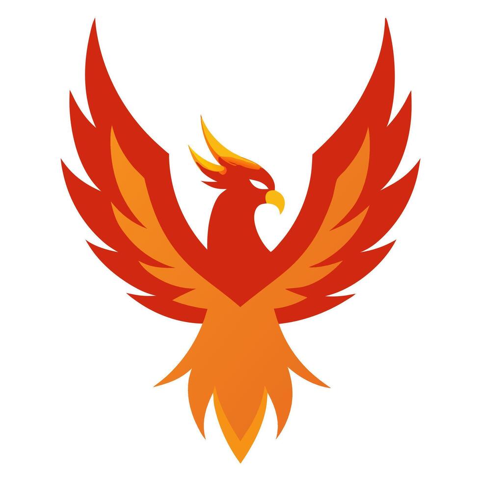 Phoenix Bird Symbol Logo Design - Vibrant and Dynamic Illustration for Branding vector