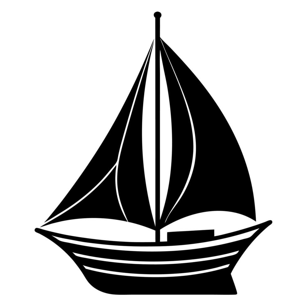 Sailboat Hand Drawing Illustration Perfect for Nautical and Marine-Themed Designs vector