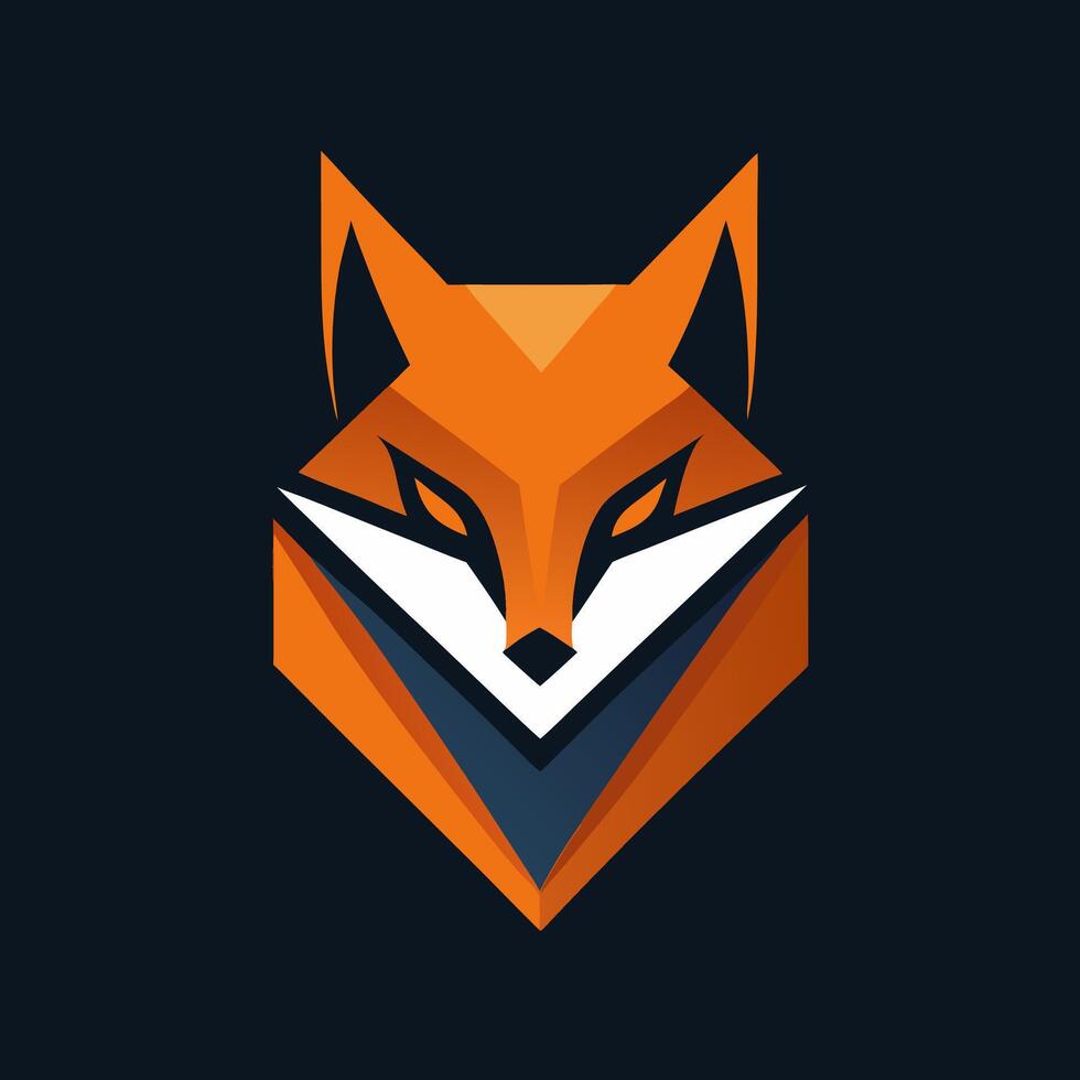Clean Minimal Fox Mascot Logo Basic and Stylish Graphic vector