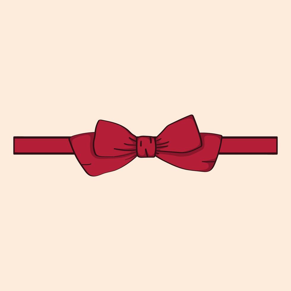 Red Satin Bow Isolated on Background. vector