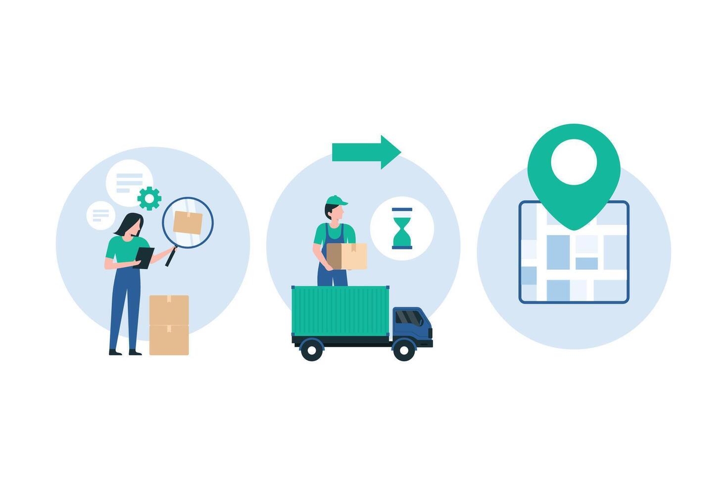 Inventory Management, Supply Chain Efficiency, Warehouse Fulfillment Process, Logistic Solutions. illustration vector