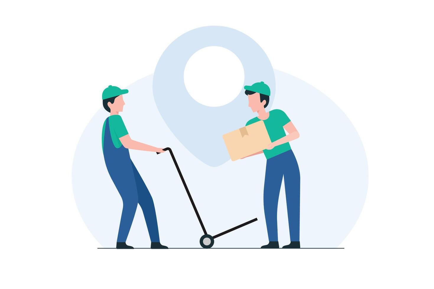 Shipping Staff Preparing Delivery Packages, Efficient Packaging Process, Logistics Operations, Package Preparation, Delivery Management, Shipping Team, Order Fulfillment. illustration vector
