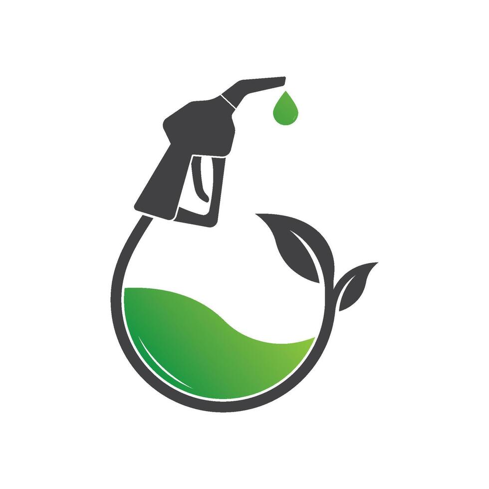 Bio fuel logo illustration flat design. vector