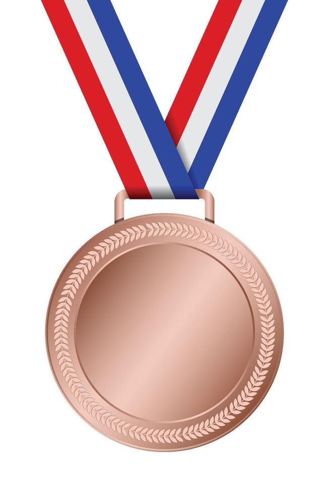Realistic bronze medal mockup. Bronze medal with ribbon. Design winner bronze medal prize. Winner award medal. illustration vector