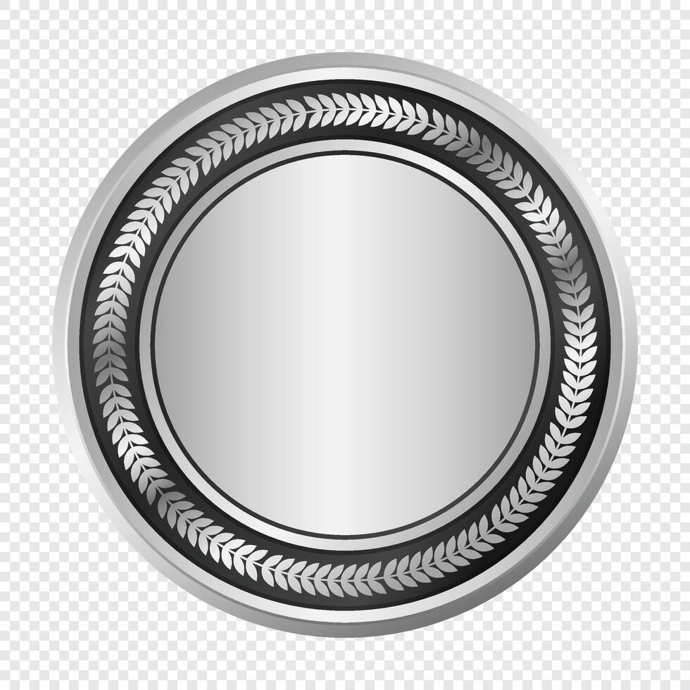Silver medal. Realistic medal. Prize for winner. Reward isolated. illustration vector