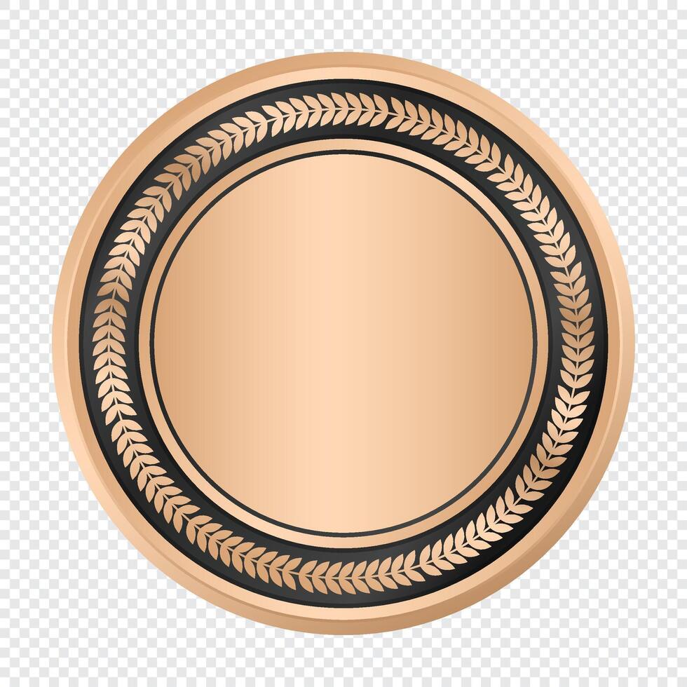 Bronze medal. Realistic medal. Prize for winner. Reward isolated. illustration vector