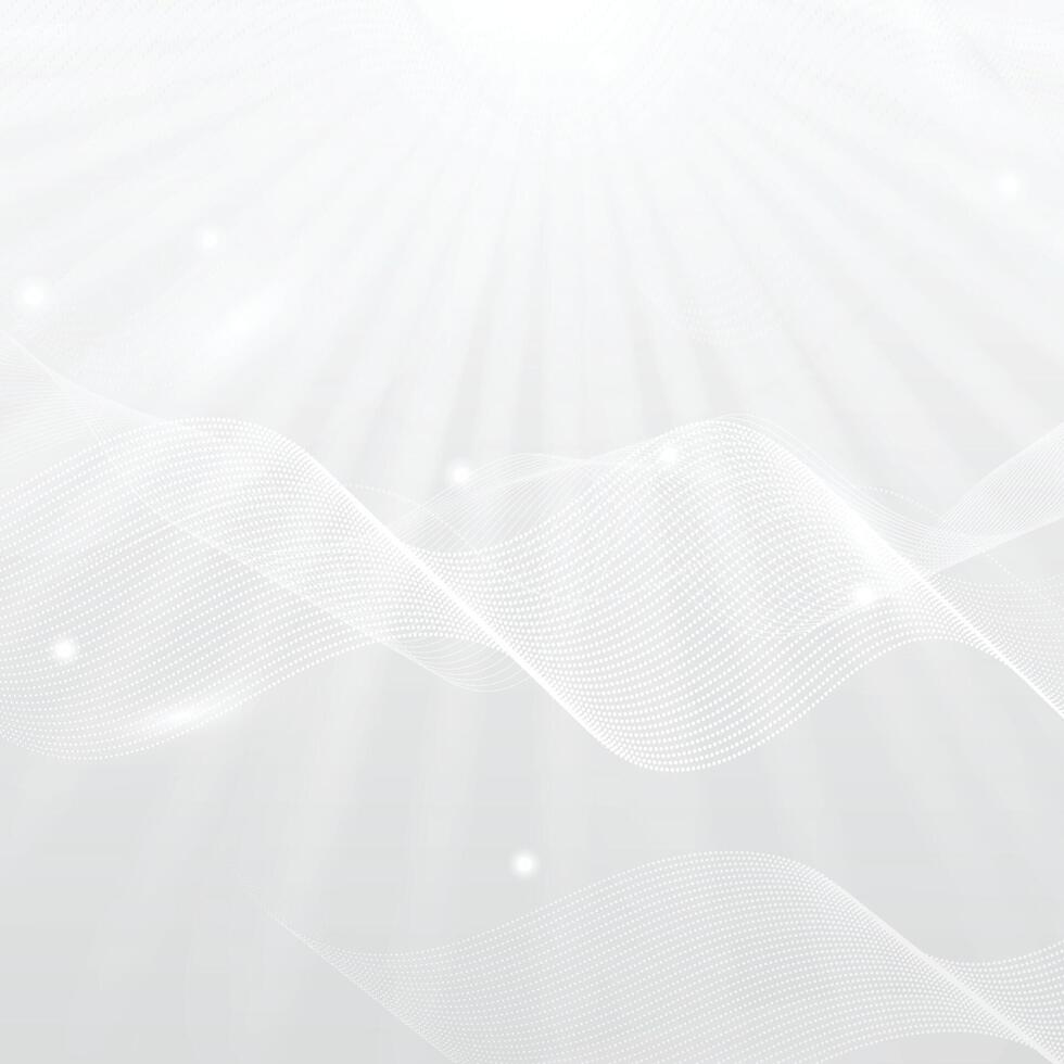 White color abstract dotted wave background banner design on gray color background. Modern line art geometric template vector