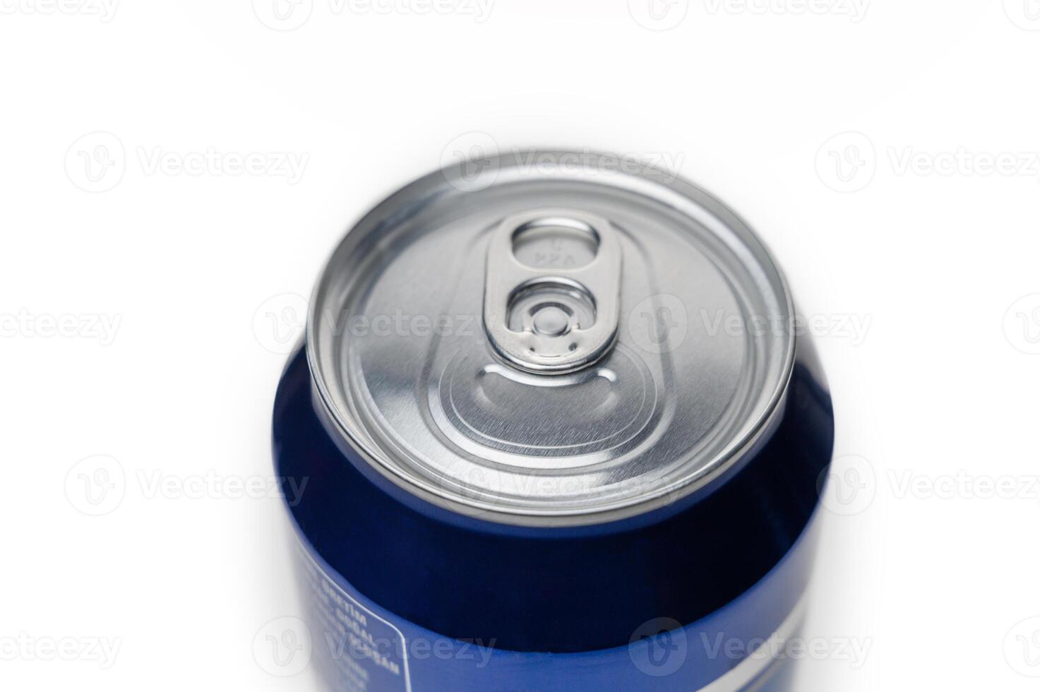Beer can, view above on a white background isolated. photo