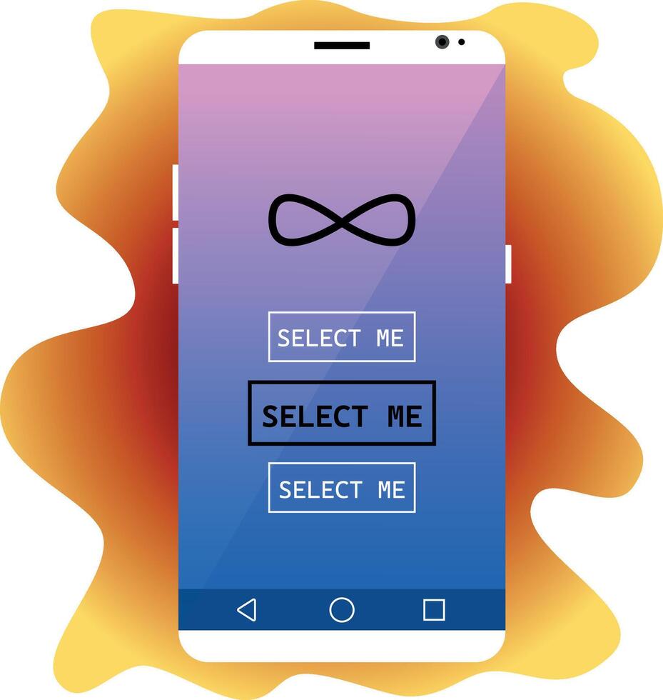 white smartphone with a orange spot in the background vector