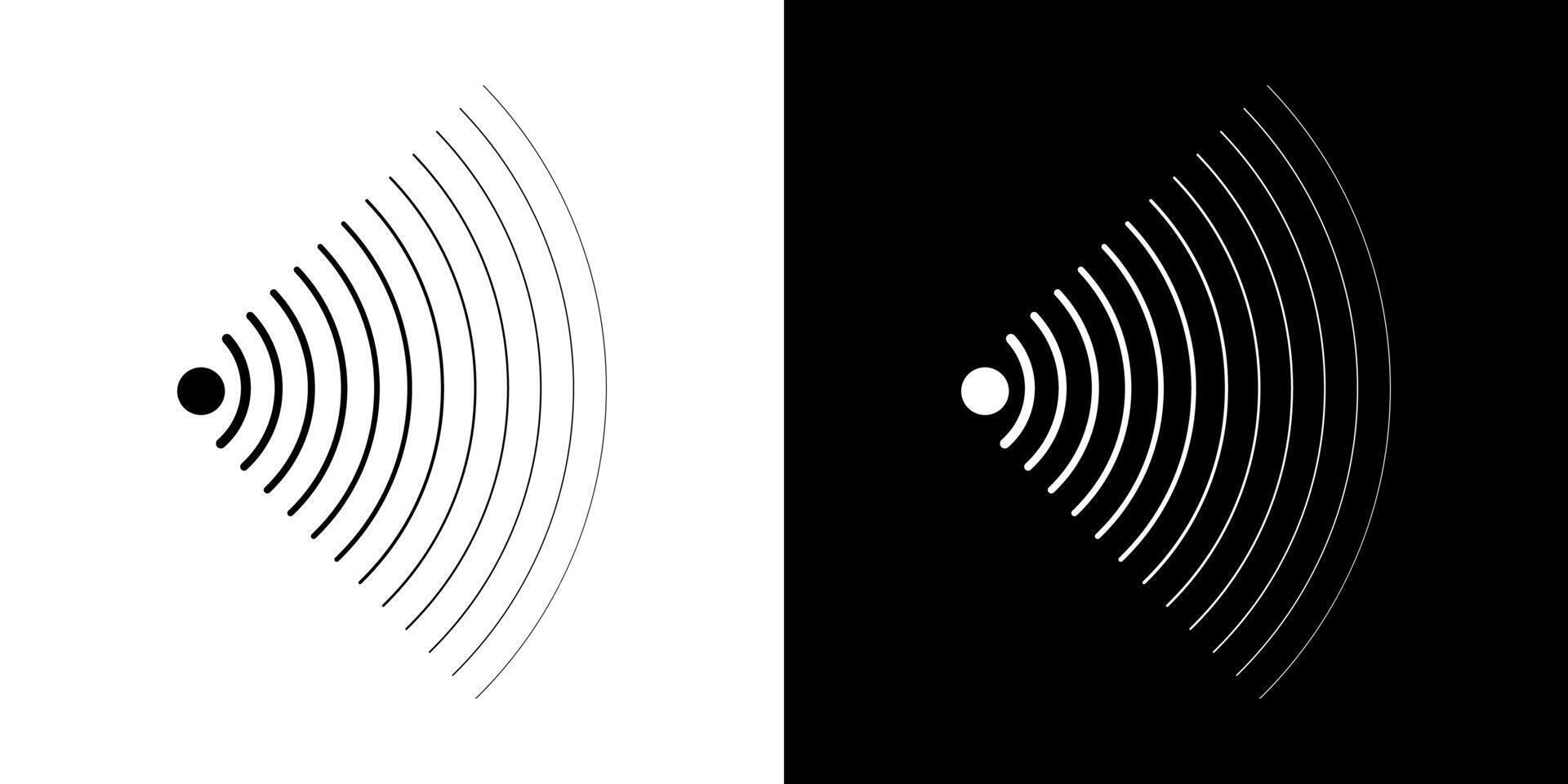 Frequency sound navigation sonar signal wave icons. vector