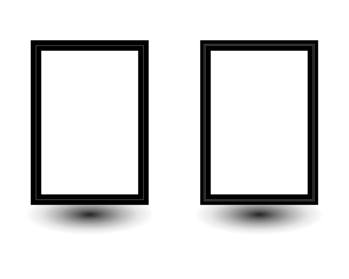 Photo frames old paper design blank black photos frames. vector
