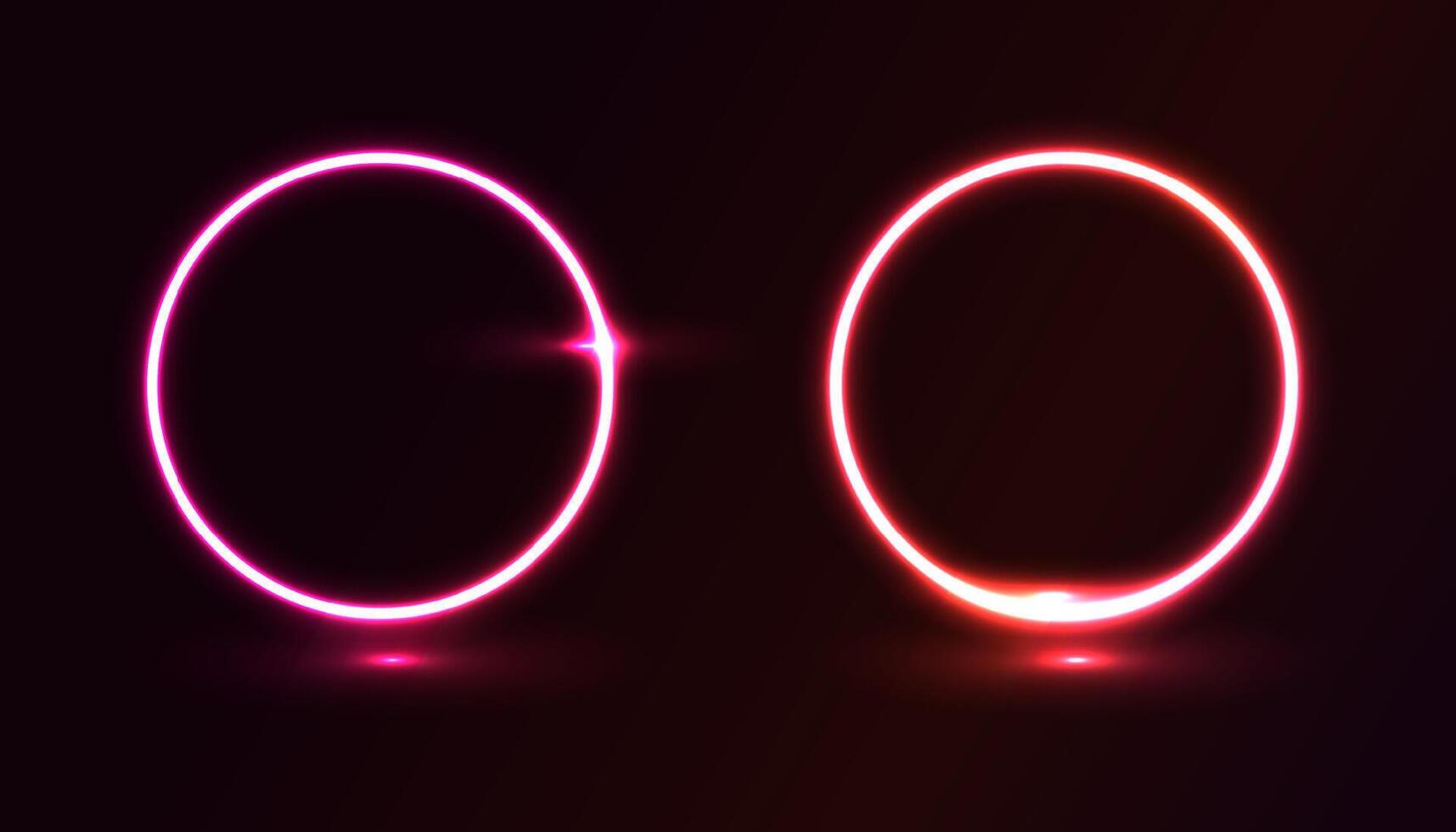 Realistic neon circle glowing light effect. Neon glow illustration. vector