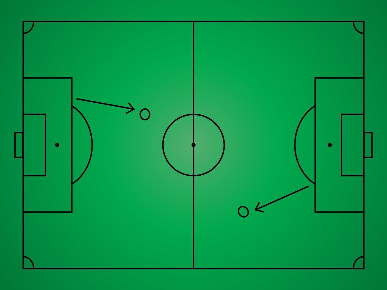 Soccer pitch football field ground illustration. vector