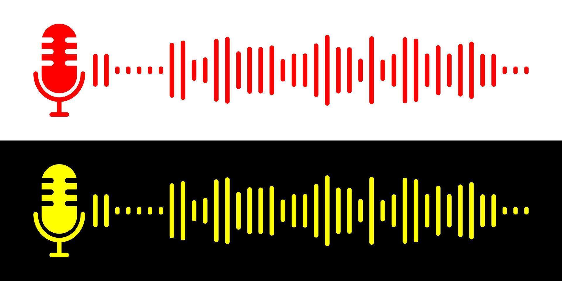 Audio equipment podcast microphone sound music player. vector