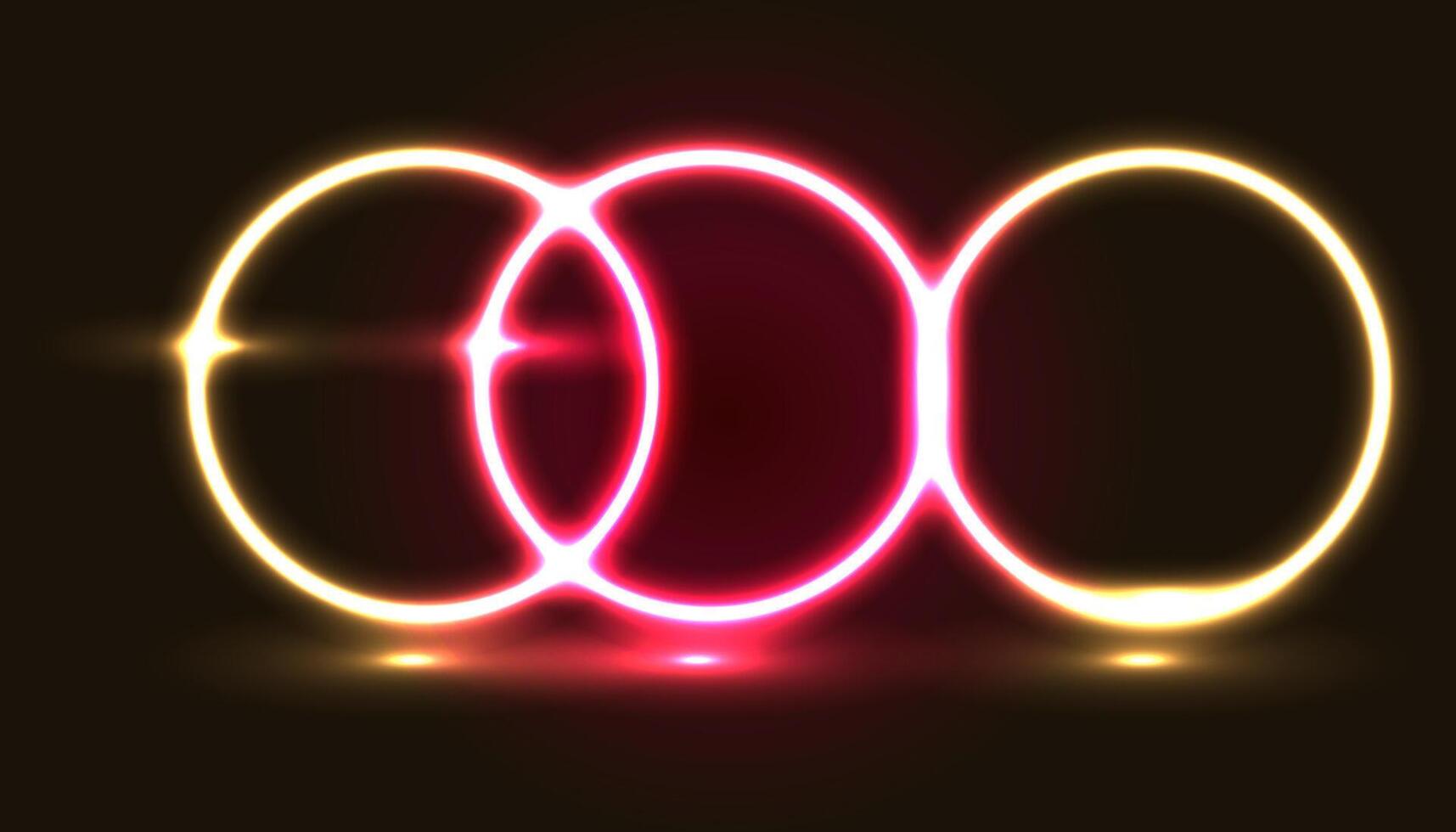 Neon circle light effect. Neon glow illustration. vector