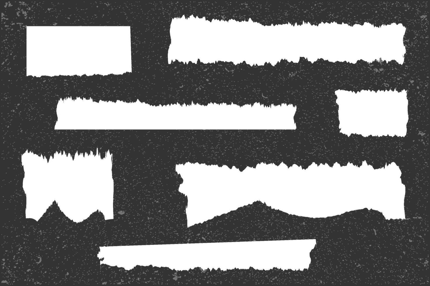 Ripped piece white paper sheets torn blank pages. vector