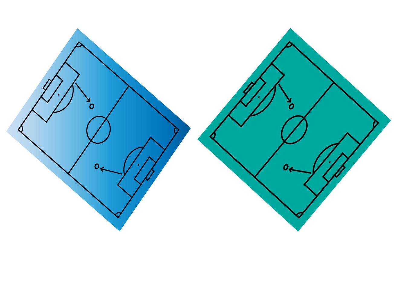 Soccer pitch football field sports ground illustration. vector