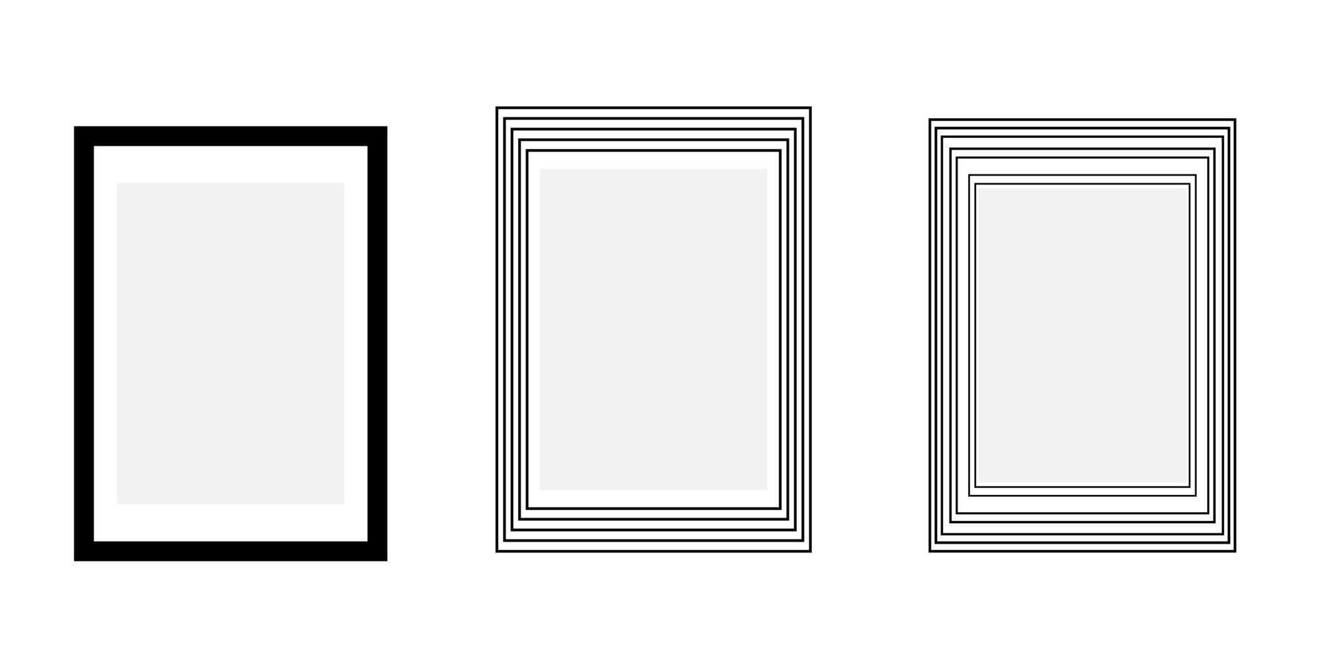 Realistic photo frames old paper design blank black photos frames. vector