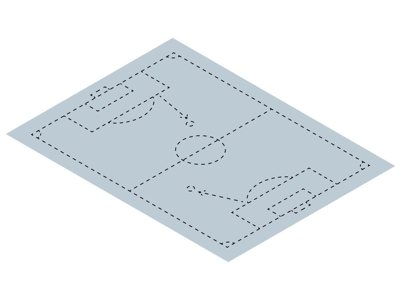Soccer pitch football field play ground illustration. vector