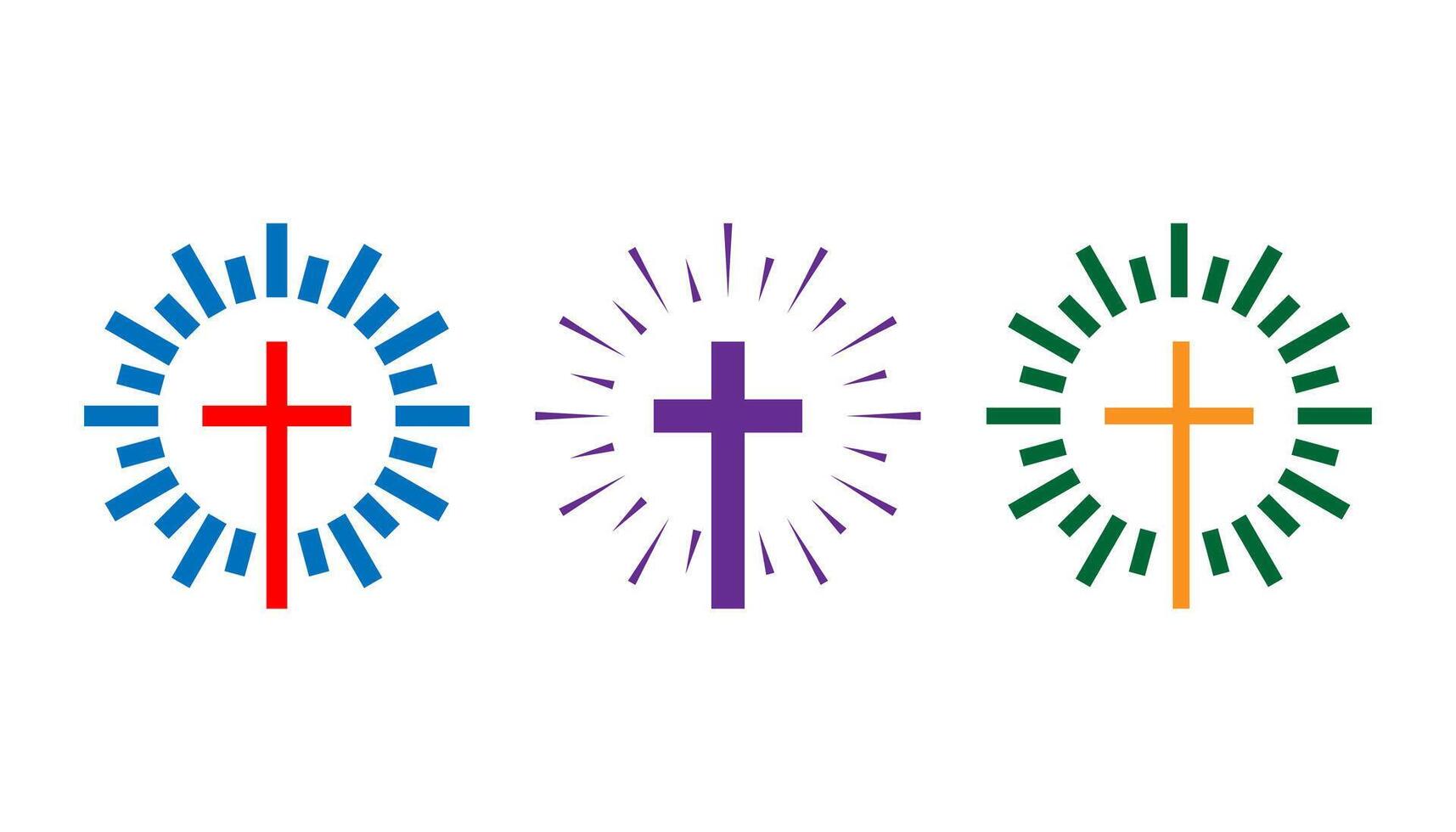 Christian church cross symbols design on an isolated ackground. vector