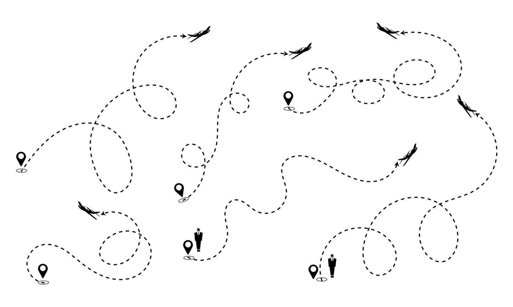 Arrow route path line. vector
