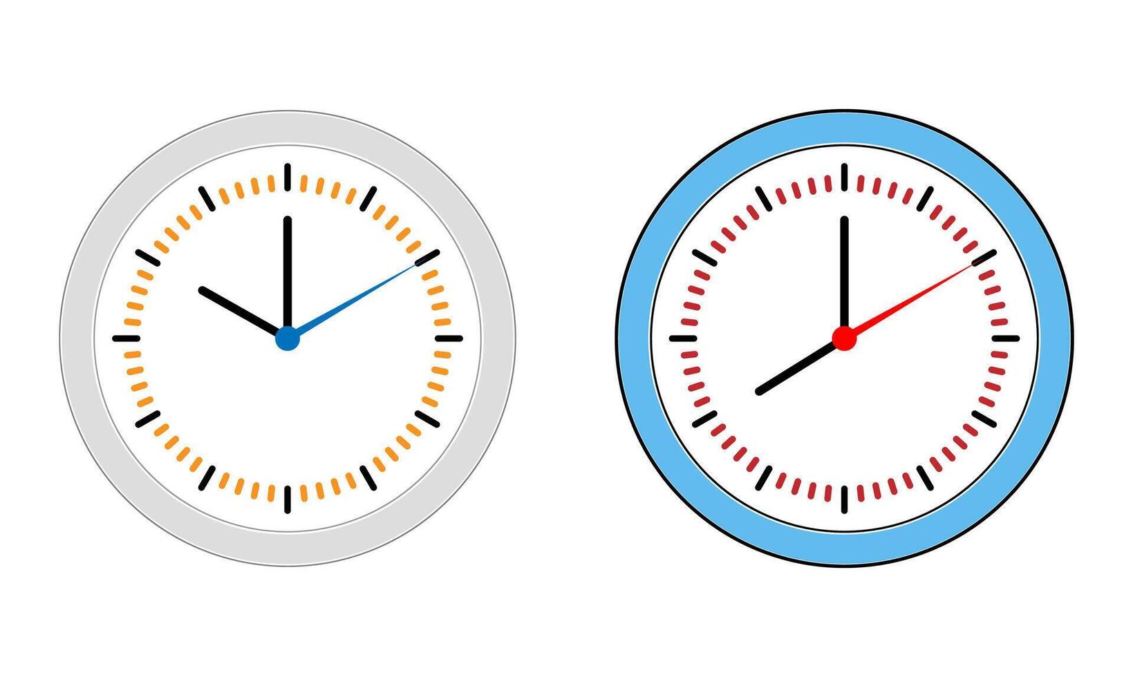 Time wall clock timer line icon set. Schedule timer sign. vector