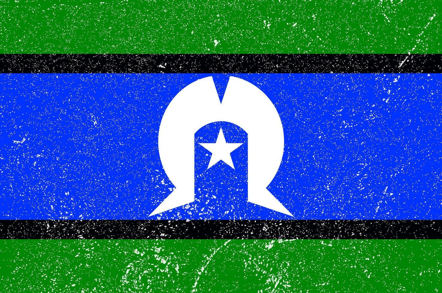 Australian Torres Strait Islander national symbol. Flag of the Australian Torres is a sign symbol. vector
